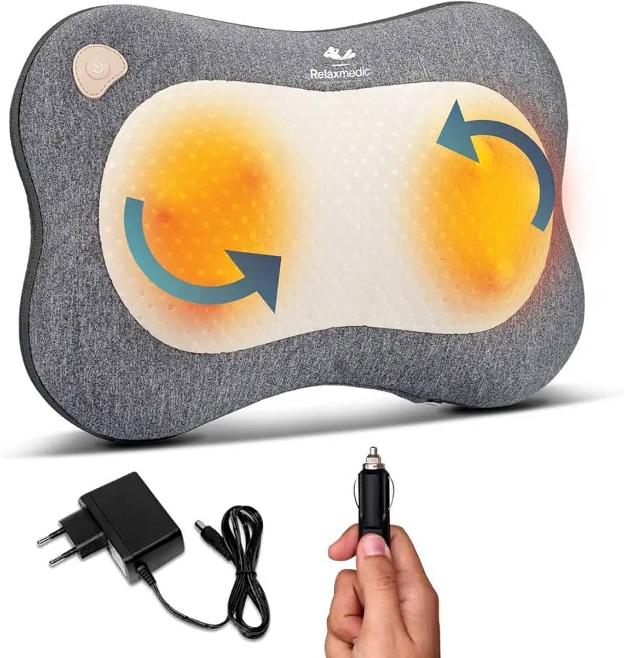 Almofada Massageadora Profissional Shiatsu Lombar Smart - Para Costas e Pescoço - Relamedic