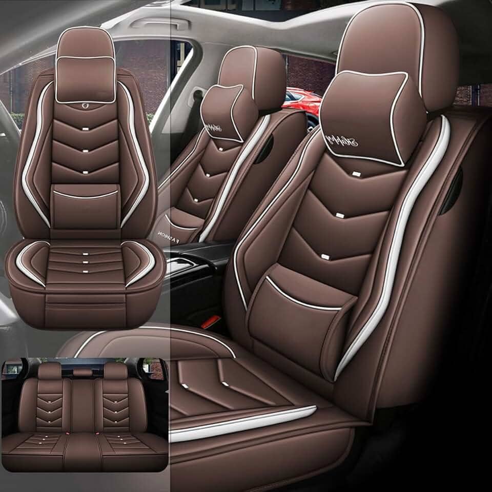 Capas de assento de carro para Jeep Wrangler 2007-2026 Capas de assento de carro à prova d'água respirável de couro, acessórios internos, capa de assento de almofada compatível com airbag