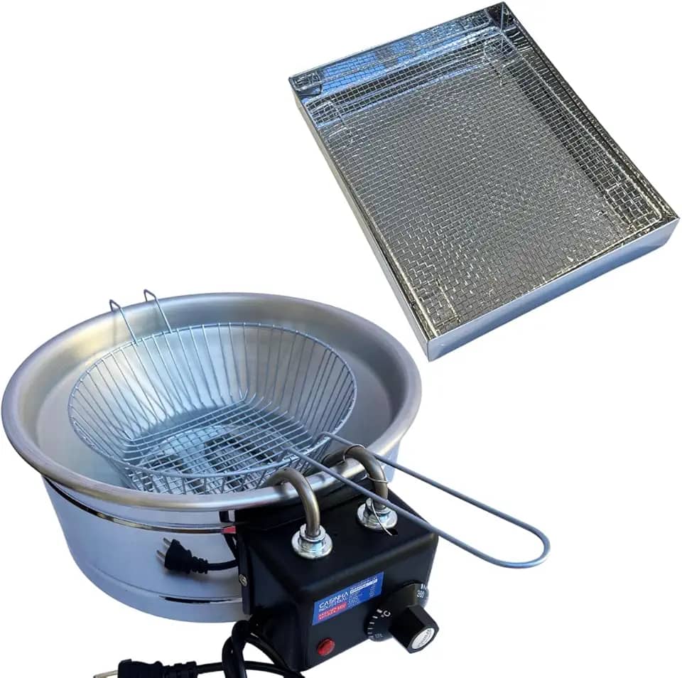 Fritadeira Elétrica Industrial com Tacho 5L e Escorredor, Kit Completo (110V)