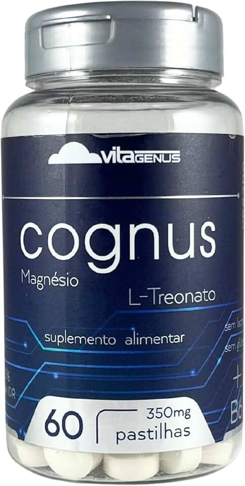 Magnésio L-Treonato 60 Comprimidos Magnésio Treonato Suplemento Mineral Alta Pureza VitaGenus