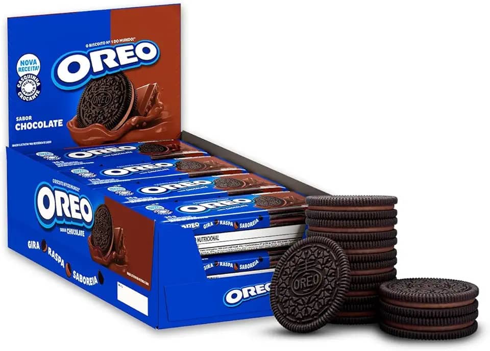 Biscoito recheado Oreo Chocolate display com 8 unidades de 36g