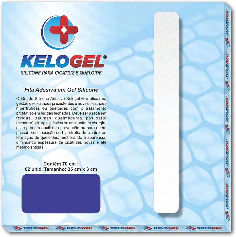PLACA EM GEL DE SILICONE PARA CICATRIZ 3X70CM KELOGEL