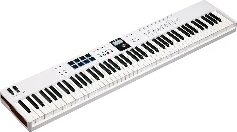 Arturia Teclado controlador MIDI KeyLab Essential 88 mk3 — 88 teclas USB com software analógico Lab V incluído, branco