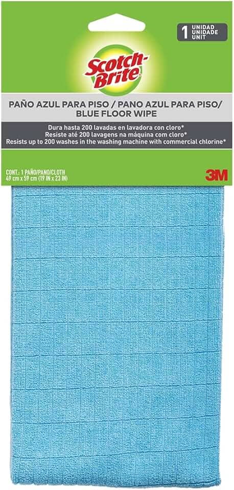 3M, Super Pano de Chão Scotch-Brite, Para Limpeza, Lavável e Reutilizável, Azul, 1 unidade