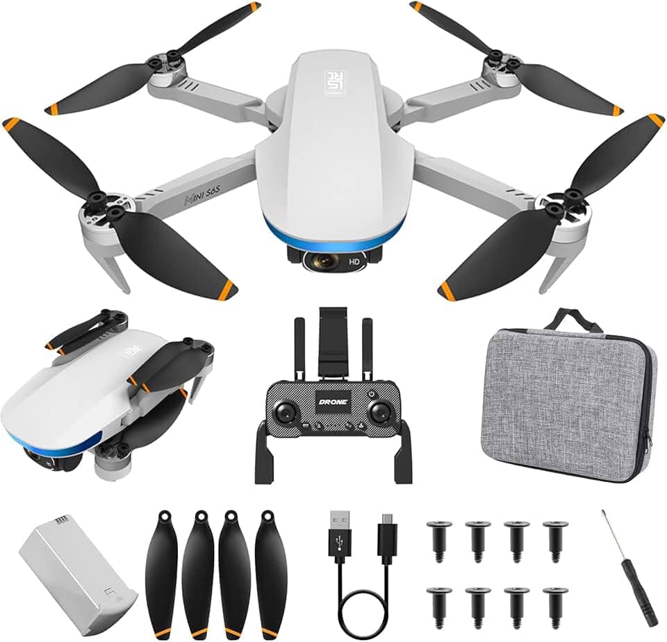 Drone com Camera 4K, S6S Drone de GPS com Controle Remoto, com Flutuação de Fluxo Óptico, 1500m de Alcance,Transmissão HD em Tempo Real