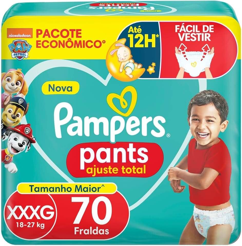 Fralda Pampers Pants Ajuste Total Tamanho XXXG 70 Unidades