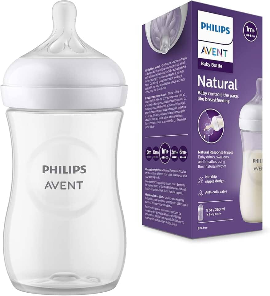 Philips Avent Mamadeira Pétala 3.0 9oz/260ml com Bico de Fluxo Médio (Fluxo 3), Azul, SCY903/01