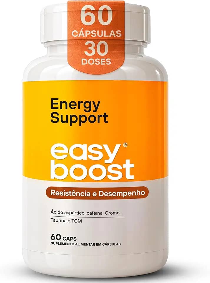 Energy Support Easy Boost, Cafeína Taurina Tcm Cromo 60 Caps