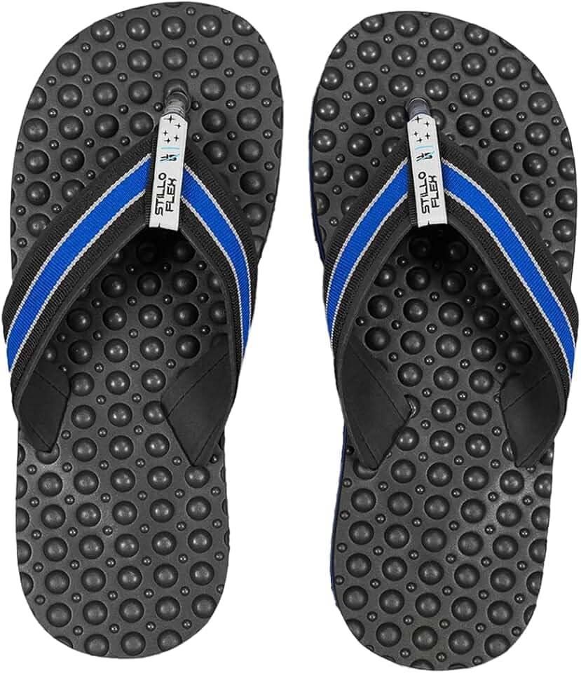 Chinelo Ortopédico Masculino Stilloflex Antiderrapante para Esporão e Fascite Plantar Anatomico Palmilha Massageadora - Azul