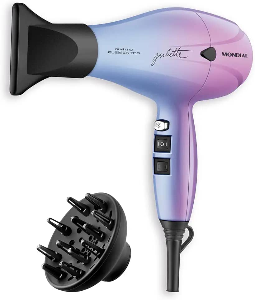 Secador de Cabelo By Juliette, Mondial, Azul/Rosa, 2000W, 110V - SCP-JU-03