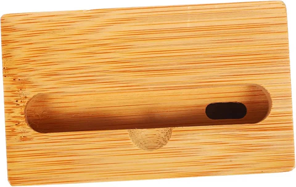Suporte de amplificador de som de madeira para celular com ressonância de eco retrô de grão de madeira para assistir a vídeos e proteção contra arranhões