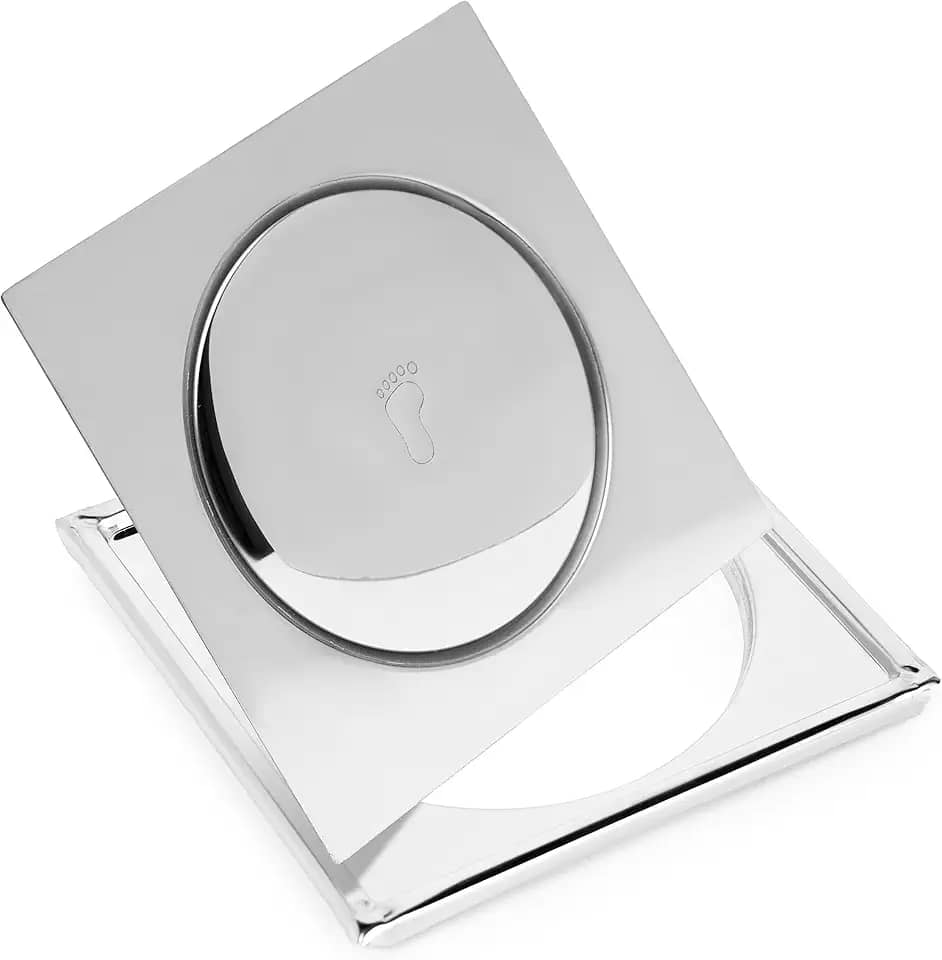 Ralo Inteligente Click 10x10 Quadrado Inox Com Caixilho Para Banheiro Veda Cheiro Anti Odor