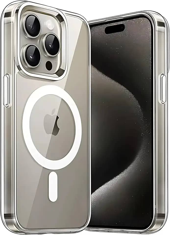 Capa Mag-safe para [iPhone 15 Pro MAX] Capinha Magnetica Premium com [Proteção de Camera] Clear Case [Anti-Amarelamento], Compatível com MagSafe, Transparente e Resistente a Riscos e Anti Impacto