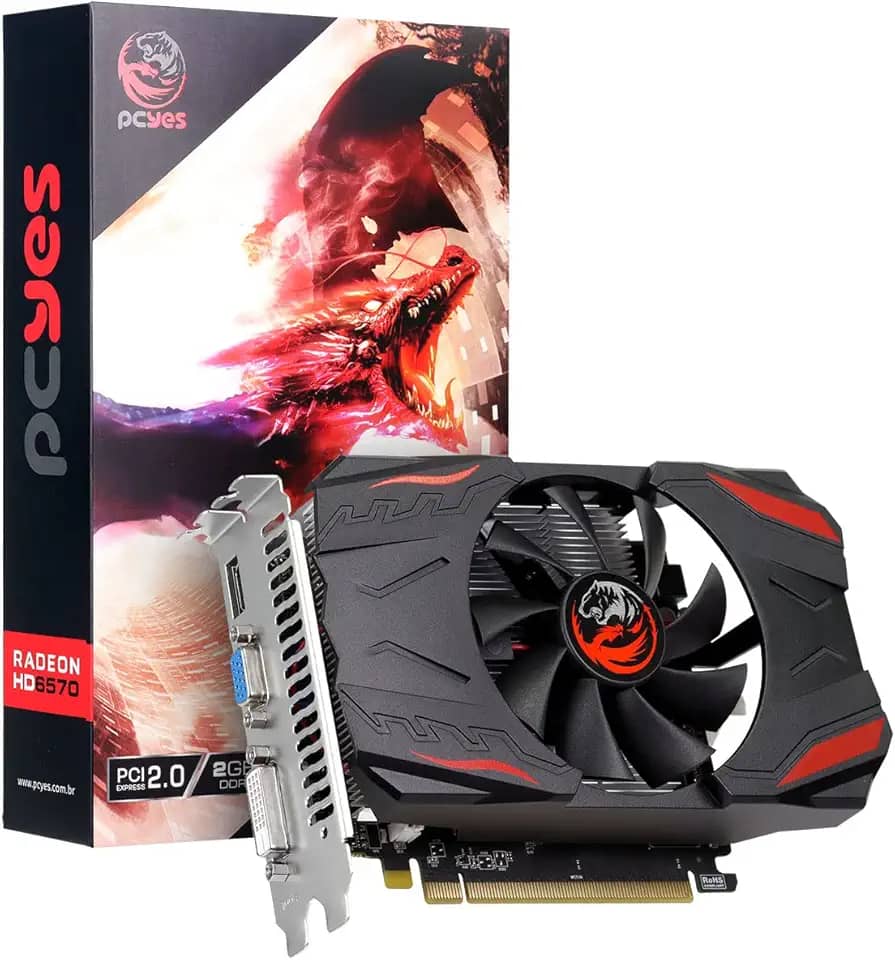 PLACA DE VIDEO AMD GPU HD 6570 2GB GDDR3 128 BITS ATX SINGLE FAN – PJ6570HDR3SF – PCYES