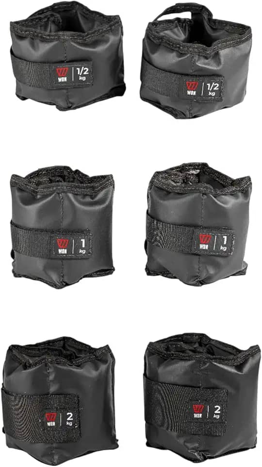 Kit Par Caneleiras Peso 0,5kg + 1kg + 2kg Tornozeleira de Peso Treine em Casa Academia Pilates Fisioterapia Treino Funcional Crossfit