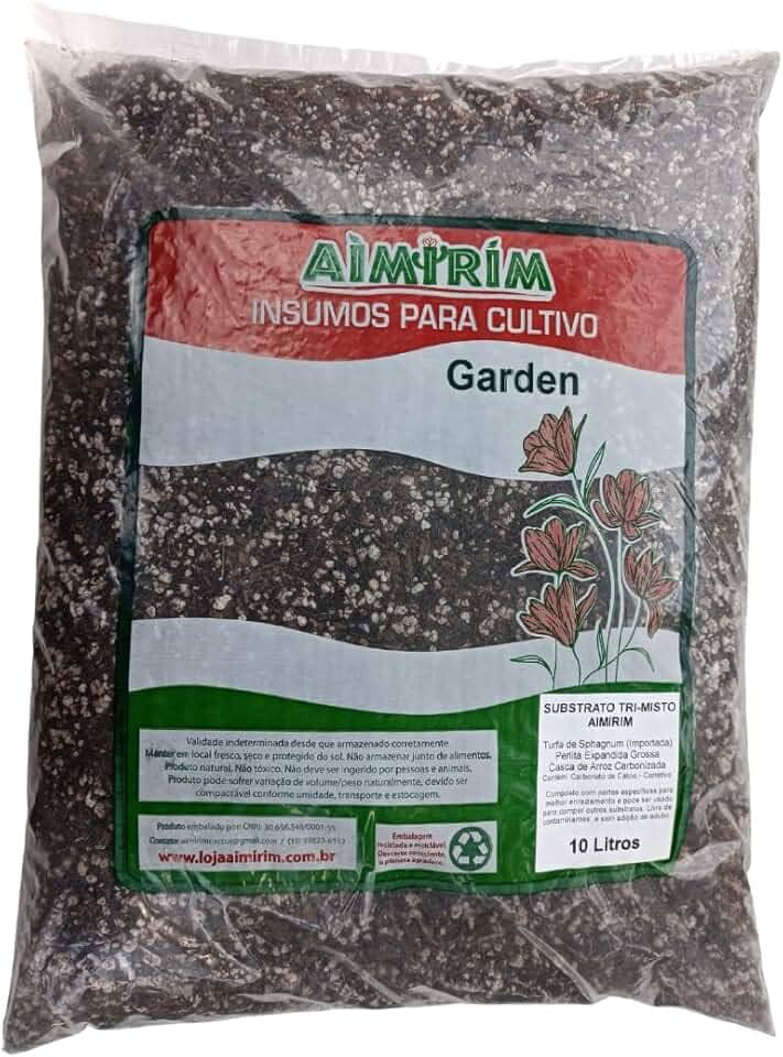 10 Litros Substrato Misto: Turfa, Perlita E Casca de arroz carbonizada