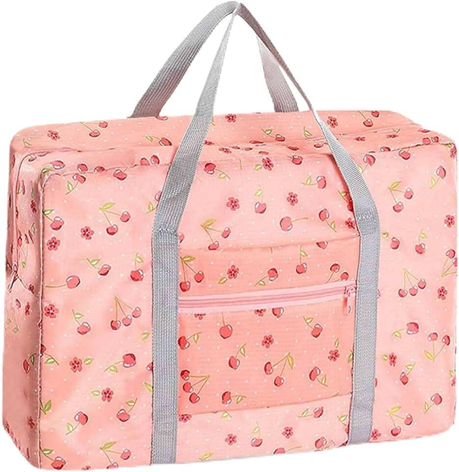 Bolsa de viagem dobrável, bolsa de viagem para viagem Spirit Airlines, item pessoal, bolsa de fim de semana, Cereja, Bolsa de viagem