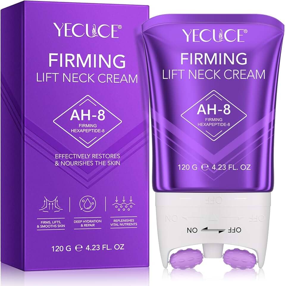 AH-8 Creme firmador para pescoço, cremes para apertar e firmar, tratamento antienvelhecimento para pescoço e peito para pele flácida crepey e rugas – Aperfeiçoamento feminino e masculino, 125