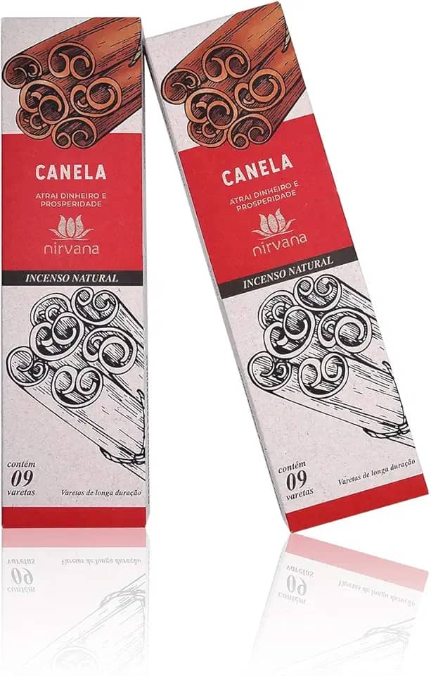 Kit Incenso de Canela Nirvana Atrai Dinheiro 2cx 18 varetas