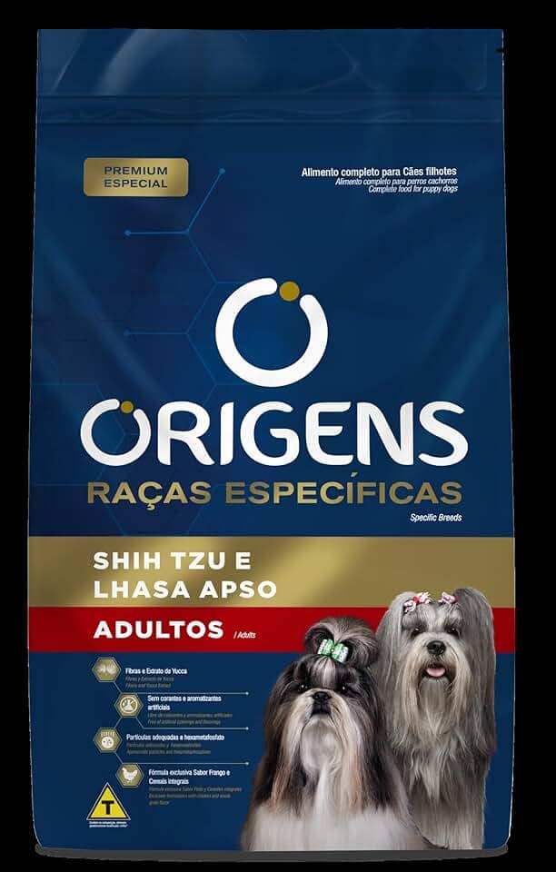 Origens Ração Seca Para Cães Adultos Raças Específicas ShihTzu/Lhasa Sabor Frango 1Kg