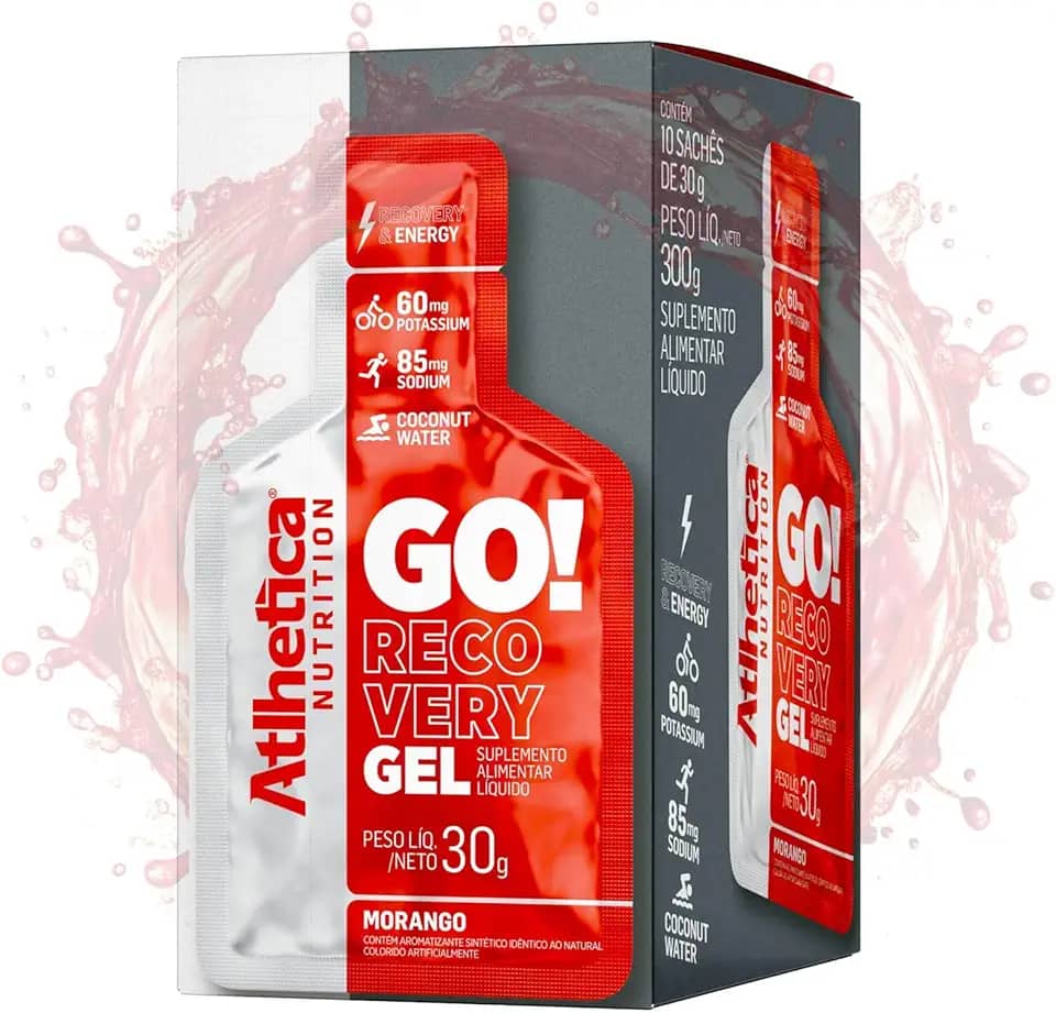 Go Energy Gel (10 Sachês) - Sabor Morango - Atlhetica Nutrition