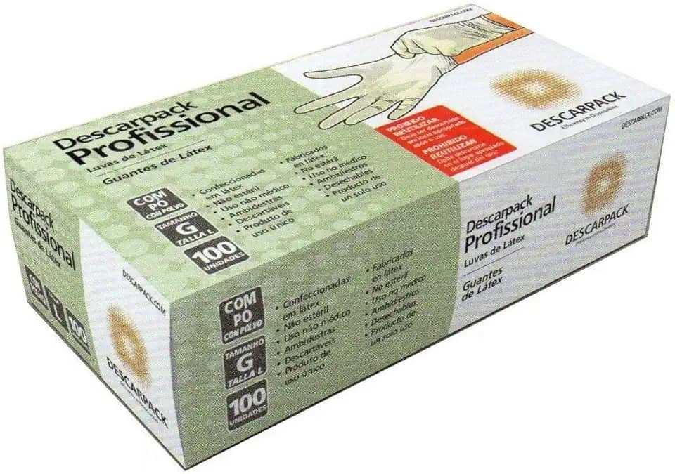 Luva De Látex Descarpack Tam G C/ 100 Unidades