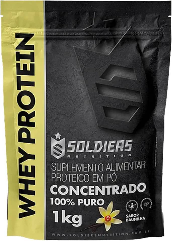 Whey Protein Concentrado 1Kg - Baunilha - 100% Puro Importado - Soldiers Nutrition