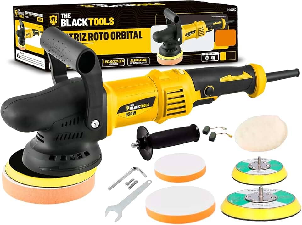 Politriz Eletrica Roto Orbital 15mm 5 E 6 Pol 950w 220v Pro950 The Black Tools