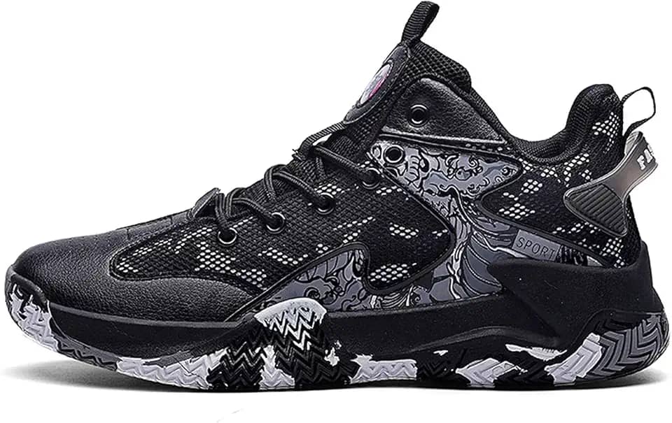Bolognifi Tênis de basquete masculino antiderrapante para treinamento ao ar livre Botas de basquete respiráveis ​​e confortáveis Presente (Color : Black, Size : 40 BR)