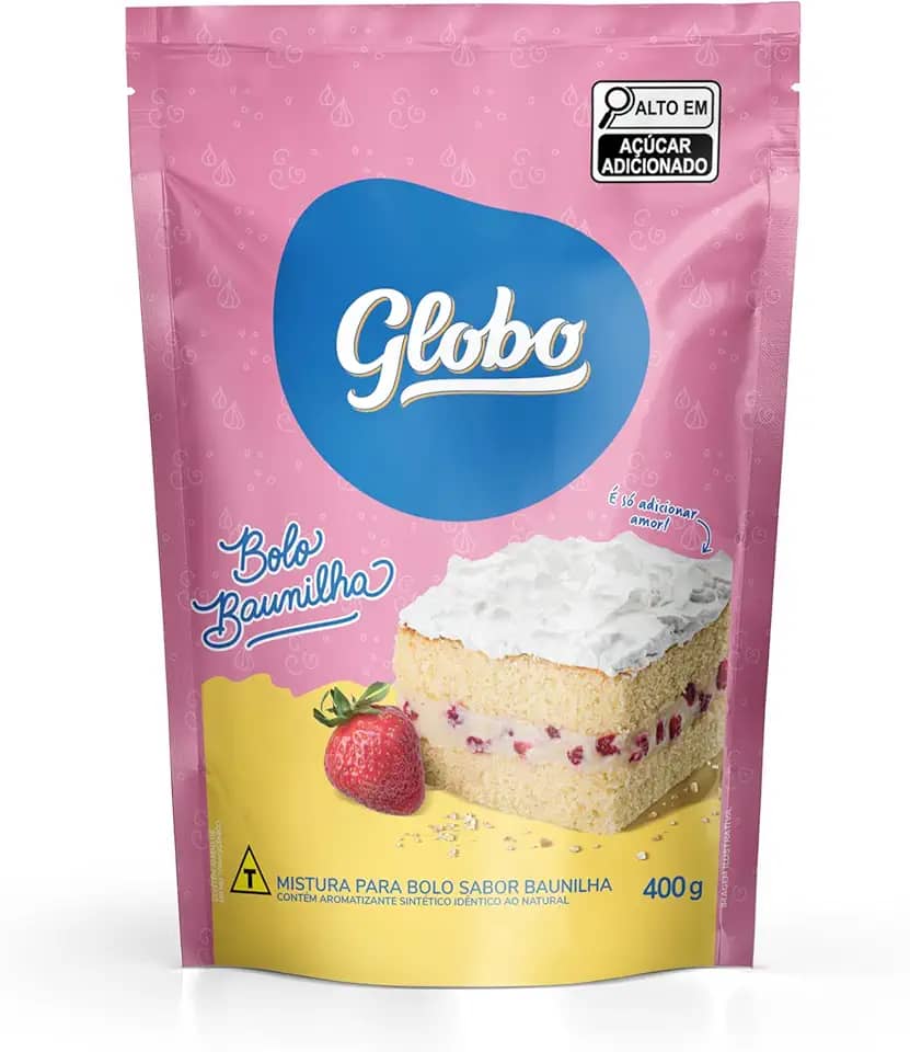 Mistura para Bolo de 400G, Sabor Baunilha, Globo.