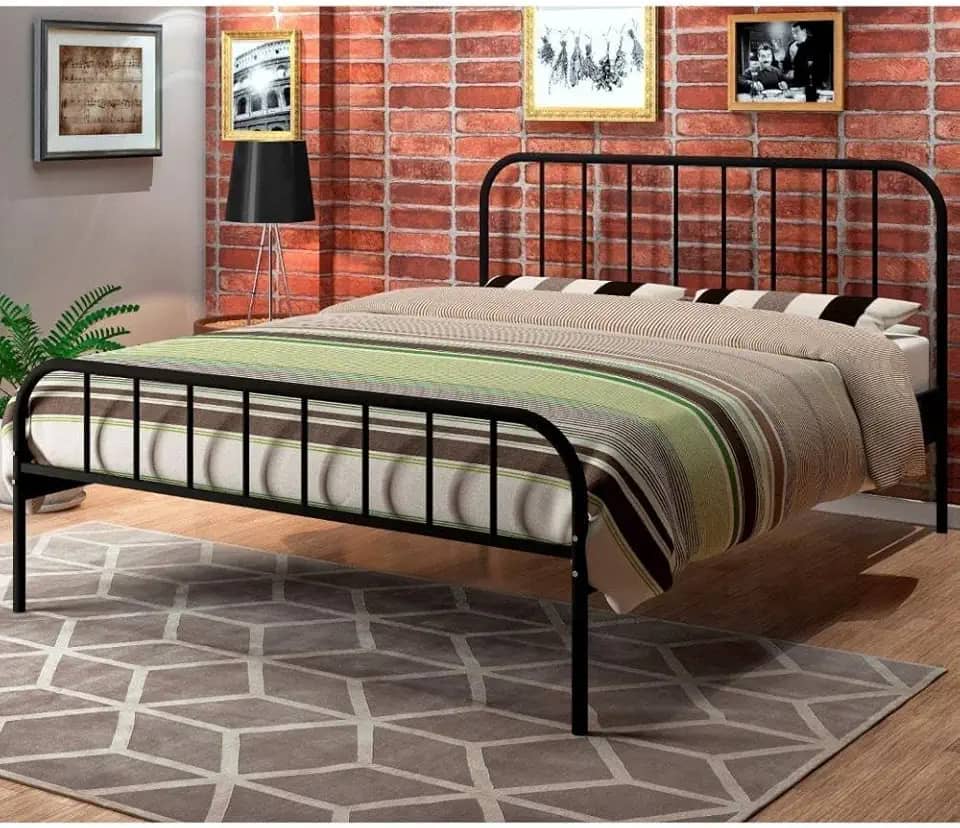 Cama Tubular Casal Julia Espresso Móveis Preto