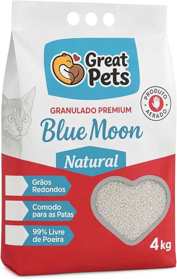 Areia Granulado Higiênico para Gatos Great Pets Blue Moon, 4kg