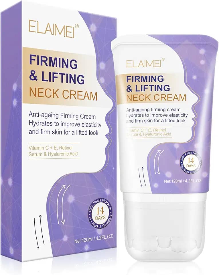 TEEROVA Creme firmador de pescoço, creme de pescoço antienvelhecimento para rugas e flacidez da pele, creme hidratante para o pescoço com rolo