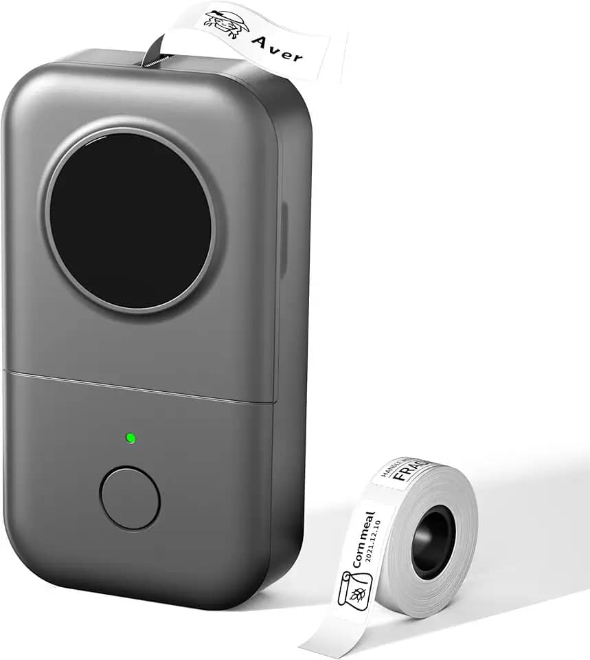 Rotuladora-Phomemo D30 impressora Bluetooth portátil,Mini Label Maker, suporte de almofada de telefone,fácil de usar,organização, escritório,presente para homens mulheres,Natal,USB recarregável-cinza