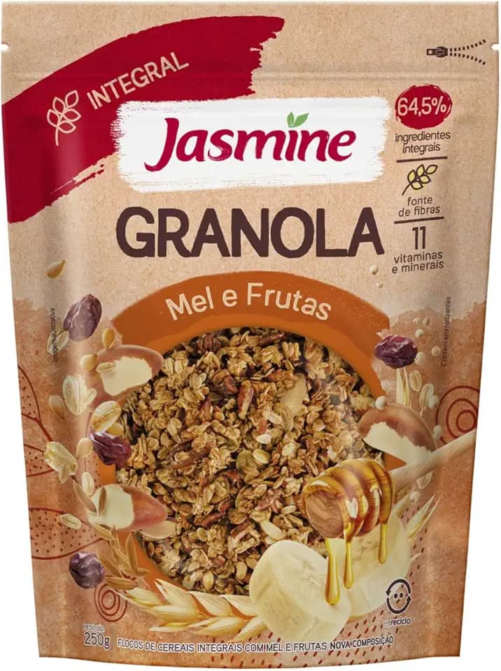 Jasmine Granola Mel e Frutas Integral 250g