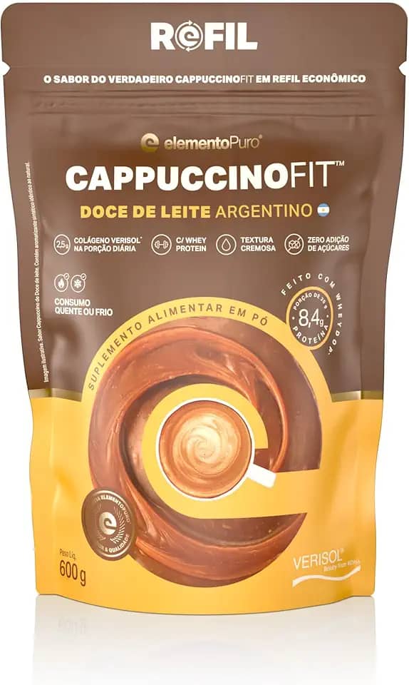 Sachê CAPPUCCINO FIT 600g - Todos os Sabores, elementoPuro (600g, Doce de Leite Argentino)
