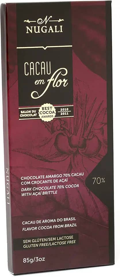 Chocolate 70% cacau com crocante de açaí Nugali 85g