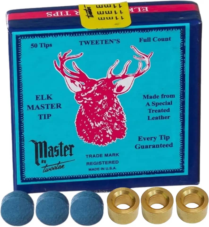 3 Solas de Couro Master 11mm + 3 Virolas de Metal Para Tacos de Sinuca e Bilhar