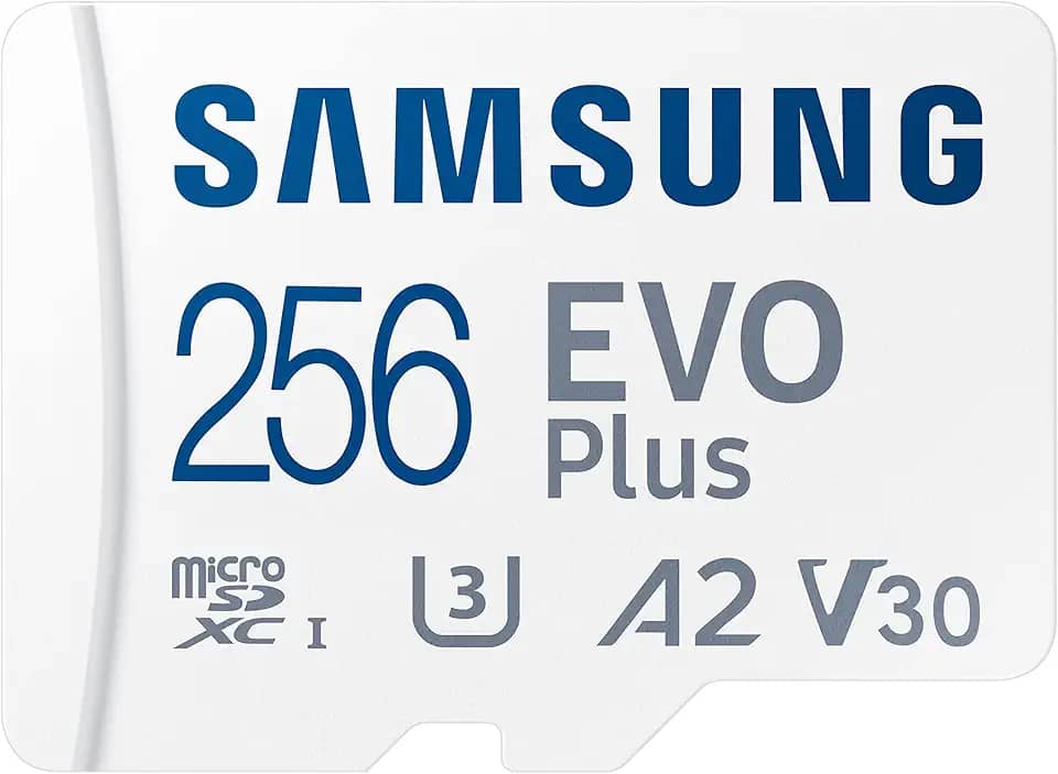 SAMSUNG EVO Plus com adaptador SD de 256 GB Micro SDXC, até 130 MB/s, armazenamento expandido para dispositivos de jogos, tablets e smartphones Android, cartão de memória, MB-MC256KA/AM, 2021