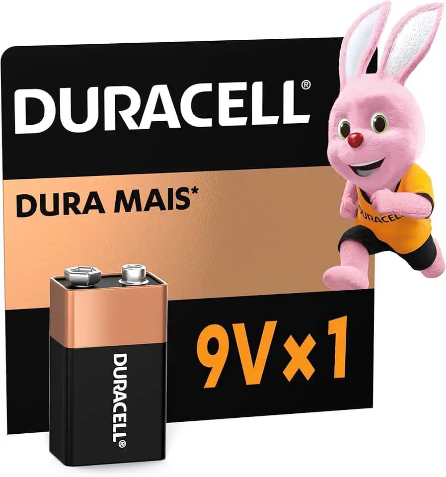 Duracell Bateria Alcalina 9V Ideal – Para Detectores de Fumaça e Microfones sem Fio