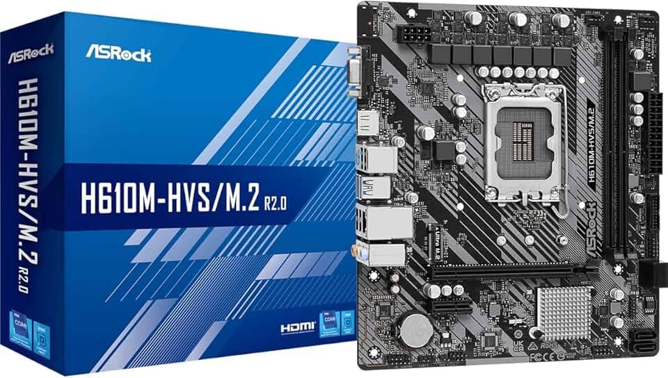 Placa Mãe AsRock H610M-HVS/M.2 (LGA 1700/2xDDR4/HDMI/VGA/M.2/USB 3.2)