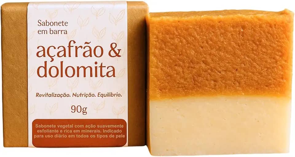 Sabonete com Açafrão e Dolomita, Ajudando na Redução de Pelo, Clareador e Linhas de Expressão
