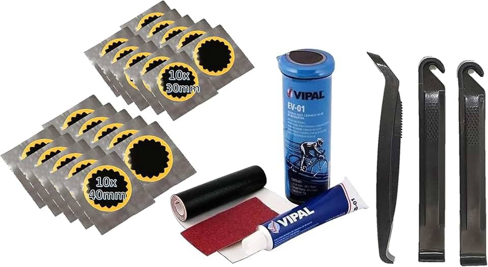 Kit Remendo Reparo Câmara Ar Bike Bicicleta Vipal + 20 Remendos + 3 Espatulas MTB Speed