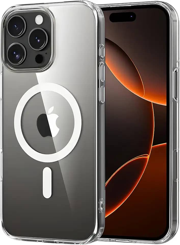 Capa Mag-Safe para [iPhone 16 Pro MAX] Capinha Magnetica Premium com [Proteção de Câmera] Clear Case Transparente [Anti-Amarelamento], Compatível com MagSafe, Resistente a Riscos e Anti Impacto