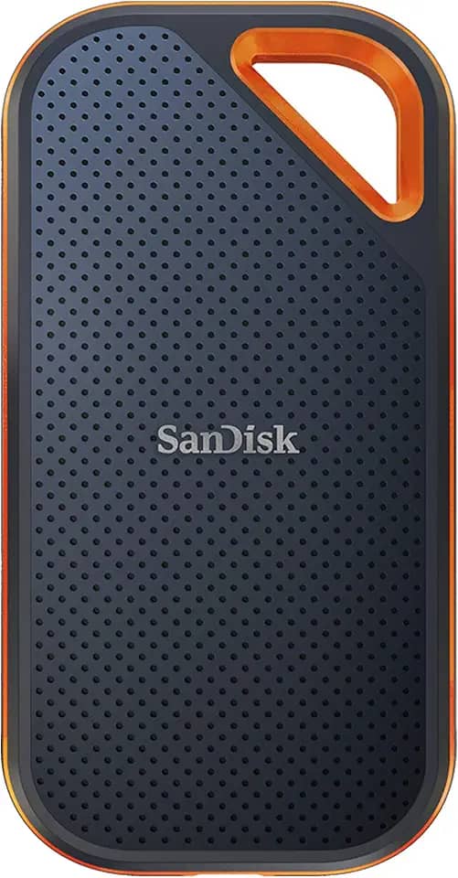 SanDisk SSD portátil Extreme PRO de 1 TB - Até 2000 MB/s - USB-C, USB 3.2 Gen 2x2 - Unidade de estado sólido externa - SDSSDE81-1T00-G25, Preto