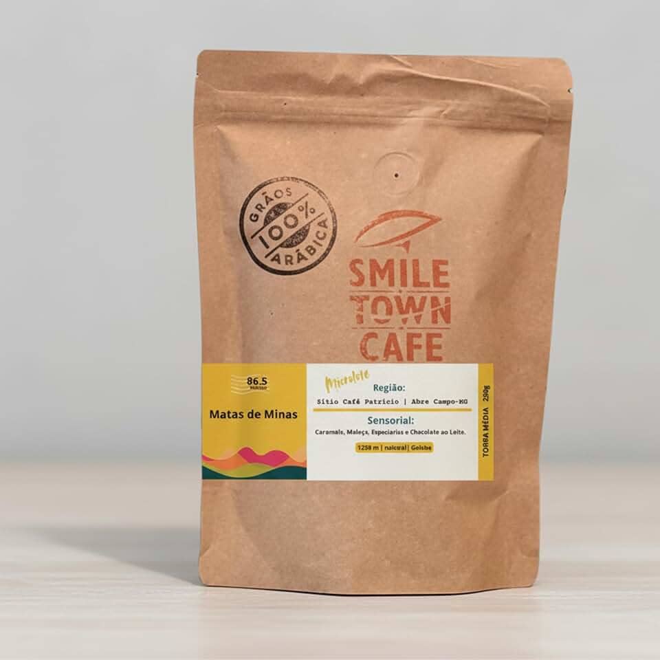 Café Microlote Geisha Matas de Minas 86.5 pontos, grãos, torra média, 250g - Smile Town Cafe