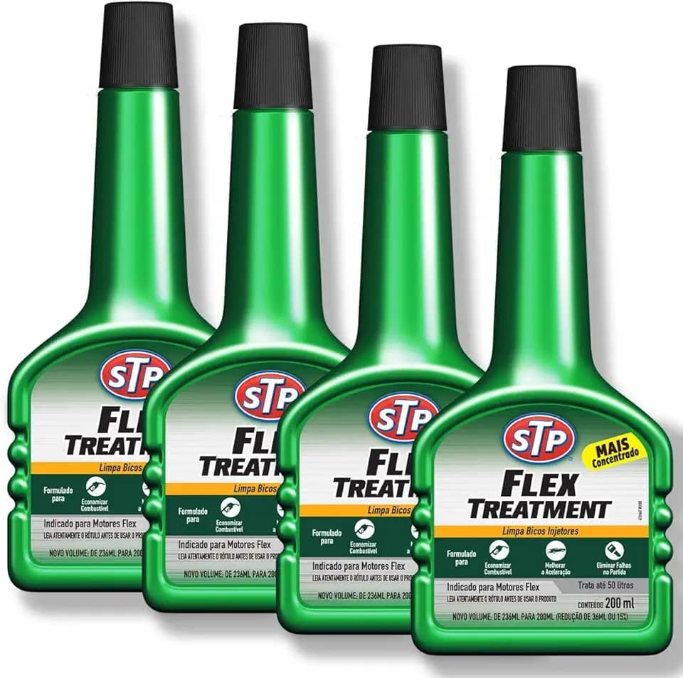 Aditivo Limpa Bico Injetor Motor FLEX TREATMENT 200ml STP 4 unidades