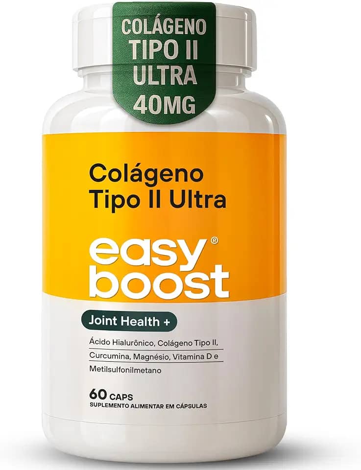 Colágeno Tipo 2 Ultra Easy Boost com Vitamina D3 + Ácido Hialurônico + Magnesio + MSM + Curcumina 60 caps