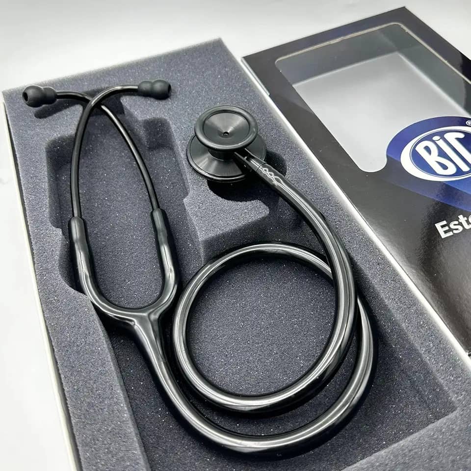 Estetoscópio Duplo Efficace Profissional BIC Adulto e Pediátrico Preto - Ideal enfermagem e estudantes