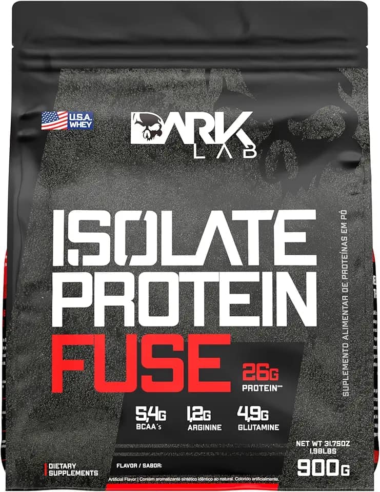Isolate Protein Fuse Dark Lab, 900g, Baunilha, Suporte Muscular
